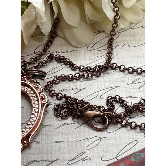 Black teal Turquoise Necklace Easter Mom Cameo Mom Rose Gold wedding Jewelry - Picture 12 of 13